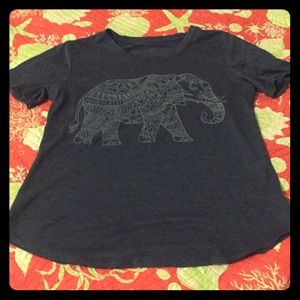A navy elephant shirt for kids! Size 14-16